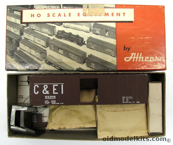 Athearn 1/87 40' Steel Box Car C & E. I. - Chicago and Eastern Illinois Railroad - HO Craftsman Kit with Sprung Metal Trucks, A109 plastic model kit